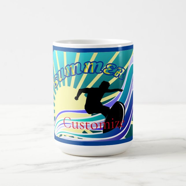 Caneca De Café Thunder_Cove da Diversão de Surfe de Verão (Centro)
