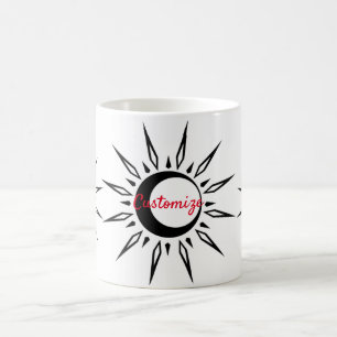 Caneca De Café Thunder_Cove da Lua do Crescente Sol Brilhante