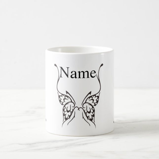 Caneca De Café Thunder_Cove da Tatuagem de Borboleta Estilizada (Centro)