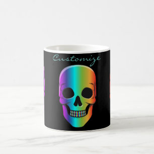 Caneca De Café Thunder_Cove do Crânio Humano Psicodélico