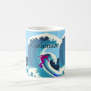 Caneca De Café Thunder_Cove do Surfista de Ondas Grandes