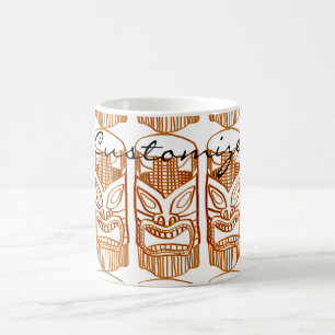 Caneca De Café Thunder_Cove Dourado da escultura Tiki