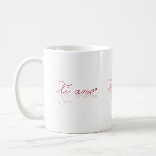 Caneca De Café Ti amo (eu te amo) italiano (Esquerda)