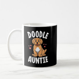 Caneca De Café Tia de Cachorro Kawaii, tia-garçonete Goldendoodle