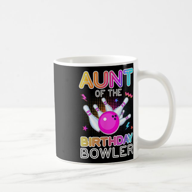 Caneca De Café Tia Do Birthday Bowler Bday Party Cel (Direita)