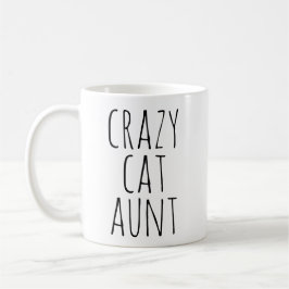 Caneca De Café Tia do Gato Louca Design de Texto