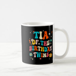 Caneca De Café Tia dos Gêmeos de Aniversário Meninos Meninas Fest