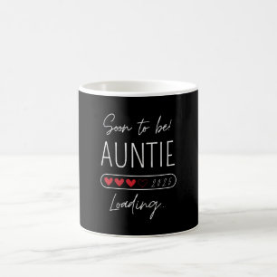 Caneca De Café Tia em breve 2025 Carregando tia prestes a ser