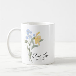 Caneca De Café Tia Floral EST. 2024, Em Breve Ser Tia Dom