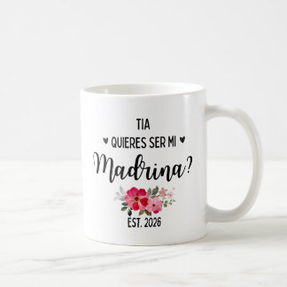Caneca De Café Tia Madrinas 2026 Quieres Ser Mi Madrina