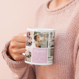 Caneca De Café Tia Moderna de Definição de Colagem de Fotos Funti
