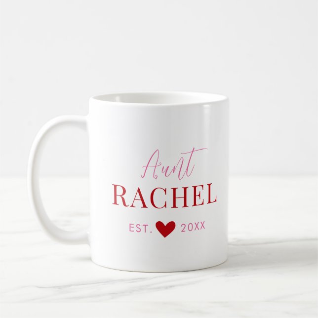 Caneca de Café Tia Monograma Personalizada (Esquerda)