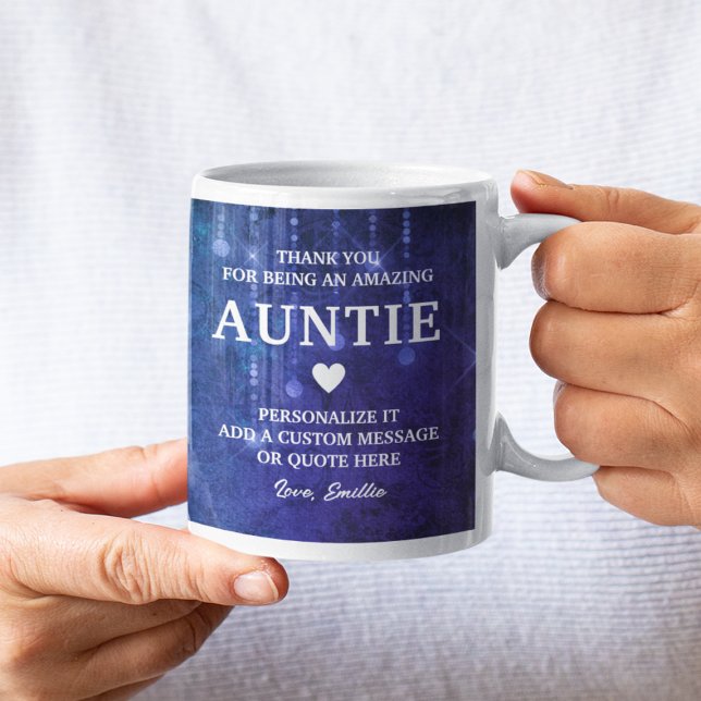 Caneca De Café Tia Obrigado Mensagem Sensata Personalizada (Auntie Thank You Heartfelt Message Personalized Coffee Mug
)