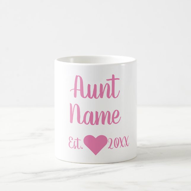 Caneca De Café Tia Personalizada com Mug Rosa Estabelecido (Centro)