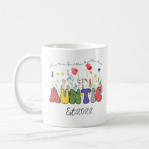 Caneca De Café Tia personalizada de flor selvagem