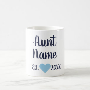Caneca De Café Tia Personalizada Estabelecida Marinho & Cã Azul 