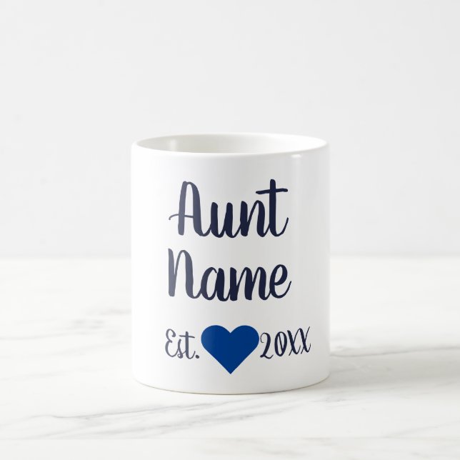 Caneca De Café Tia Personalizada Estabelecida Marinho Mug (Centro)