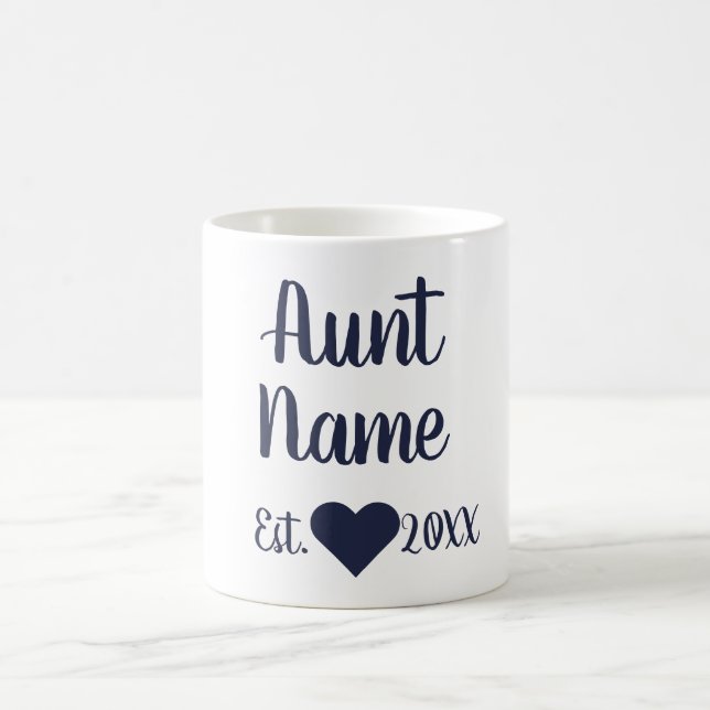Caneca De Café Tia Personalizada Estabelecida Marinho Mug (Centro)