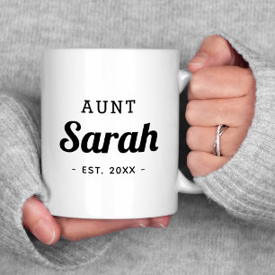 Caneca De Café Tia personalizada Monogramas