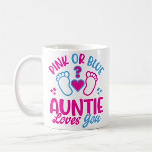 Caneca De Café Tia Rosa ou Azul Revelação do Sexo do Bebê Tia Ama