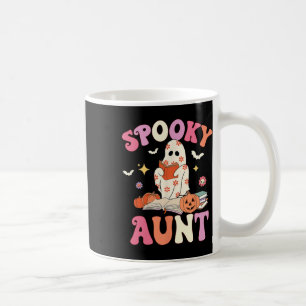 Caneca De Café Tia Spooky Retro Groovy Floral Ghost Halloween Co