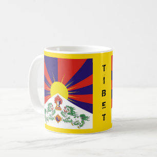 Caneca De Café Tibet, leões da neve, bandeira tibetana - os