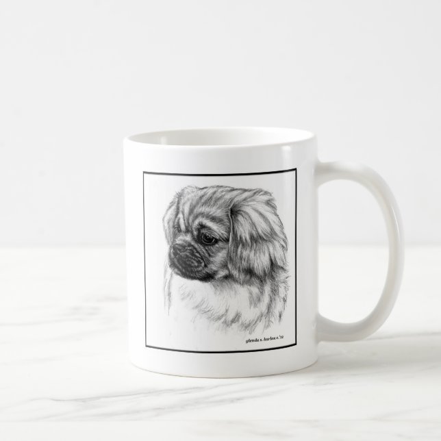 Caneca De Café Tibetano Spaniel Art de Glenda S. Harlan (Direita)