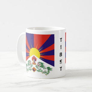Caneca De Café Tibete, Leões de Neve, Bandeira do Tibete - Os Hi