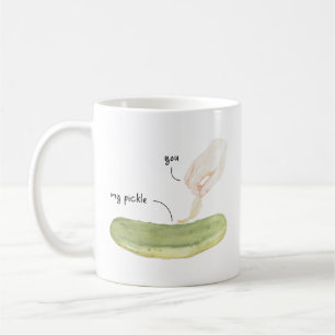 Caneca De Café Tickle My Pickle Funny Watercolor Art