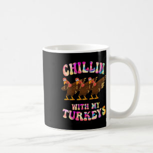 Caneca De Café Tie Dye Chillin Com A Minha Ação De Graças Engraça