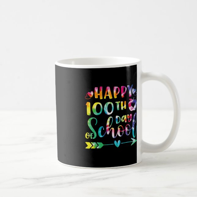 Caneca De Café Tie Dye Happy 100º Dia de Professores (Direita)