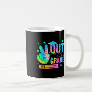 Caneca De Café Tie Dye Retro Peace Out Third Grade