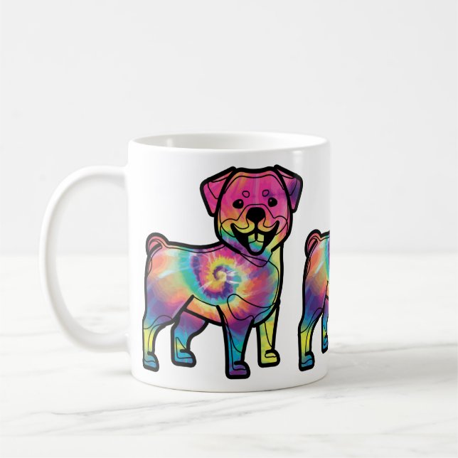 Caneca De Café Tie Dye Rottweiler (Esquerda)
