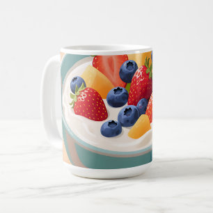 Caneca De Café Tigela de Iogurte com Frutas Frescas