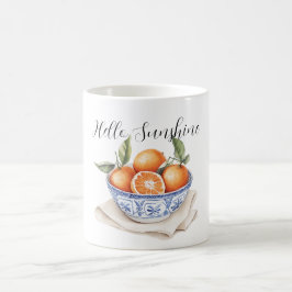 Caneca De Café Tigela de Laranjas Verão Siciliano Olá Sol