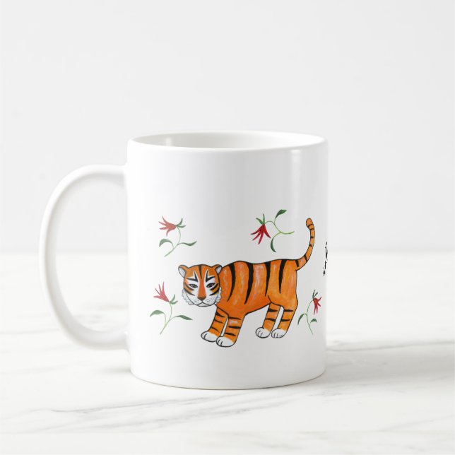 Caneca De Café Tiger Art em quadrinhos Tiger Big cat (Esquerda)