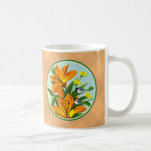 Caneca De Café Tiger Lily Black Chickadeed Bird Mugs