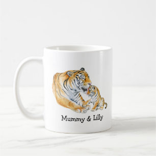 Caneca De Café Tiger Mãe & Cub - Amor Personalizado