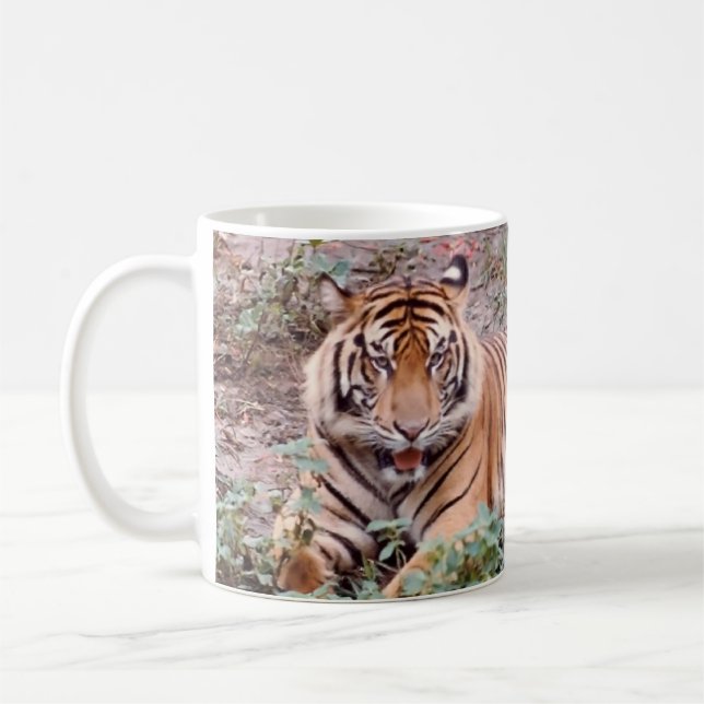 Caneca De Café Tigre, 11 oz - Clássico - Mug Branco (Esquerda)