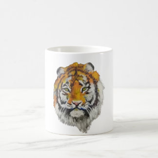 Caneca De Café Tigre Acuarela Artístico