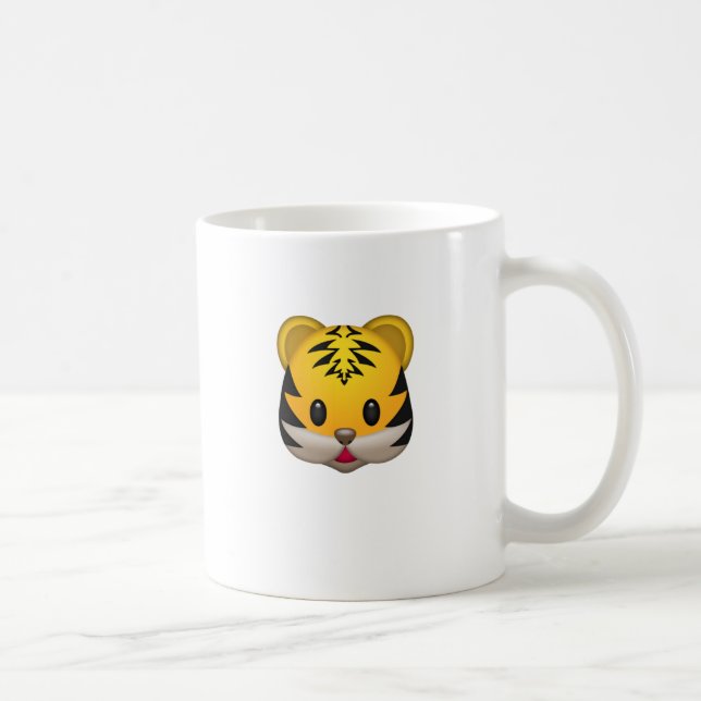 Caneca De Café Tigre bonito Emoji (Direita)