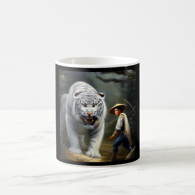 Caneca De Café Tigre Branco Chinês (25) (Centro)
