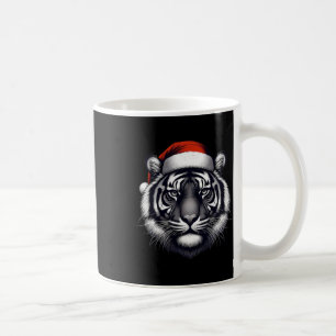 Caneca De Café Tigre Com Chapéu De Papai Noel Natal Amante Do Zoo