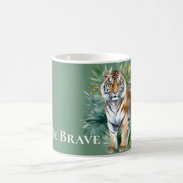 Caneca De Café Tigre com Folhas (Centro)
