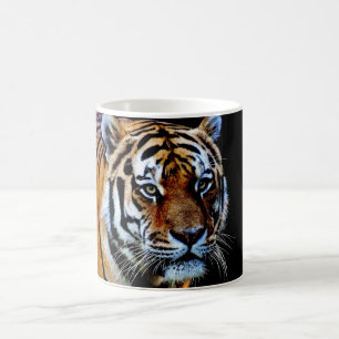 Caneca De Café Tigre com fundo preto
