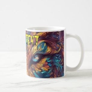 Caneca De Café Tigre com o seu texto personalizado