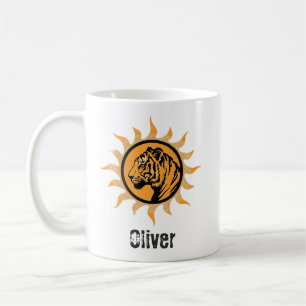 Caneca De Café Tigre da Vida Selvagem Vintage Sol