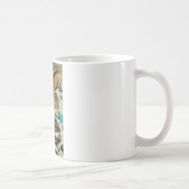 Caneca De Café Tigre de Aquarela (Direita)