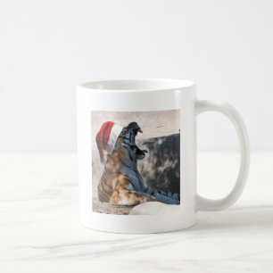 Caneca De Café Tigre-de-bengala com um chapéu de Papai Noel
