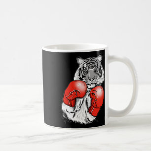 Caneca De Café Tigre de Boxe Divertido com Luvas Vermelhas Crianç